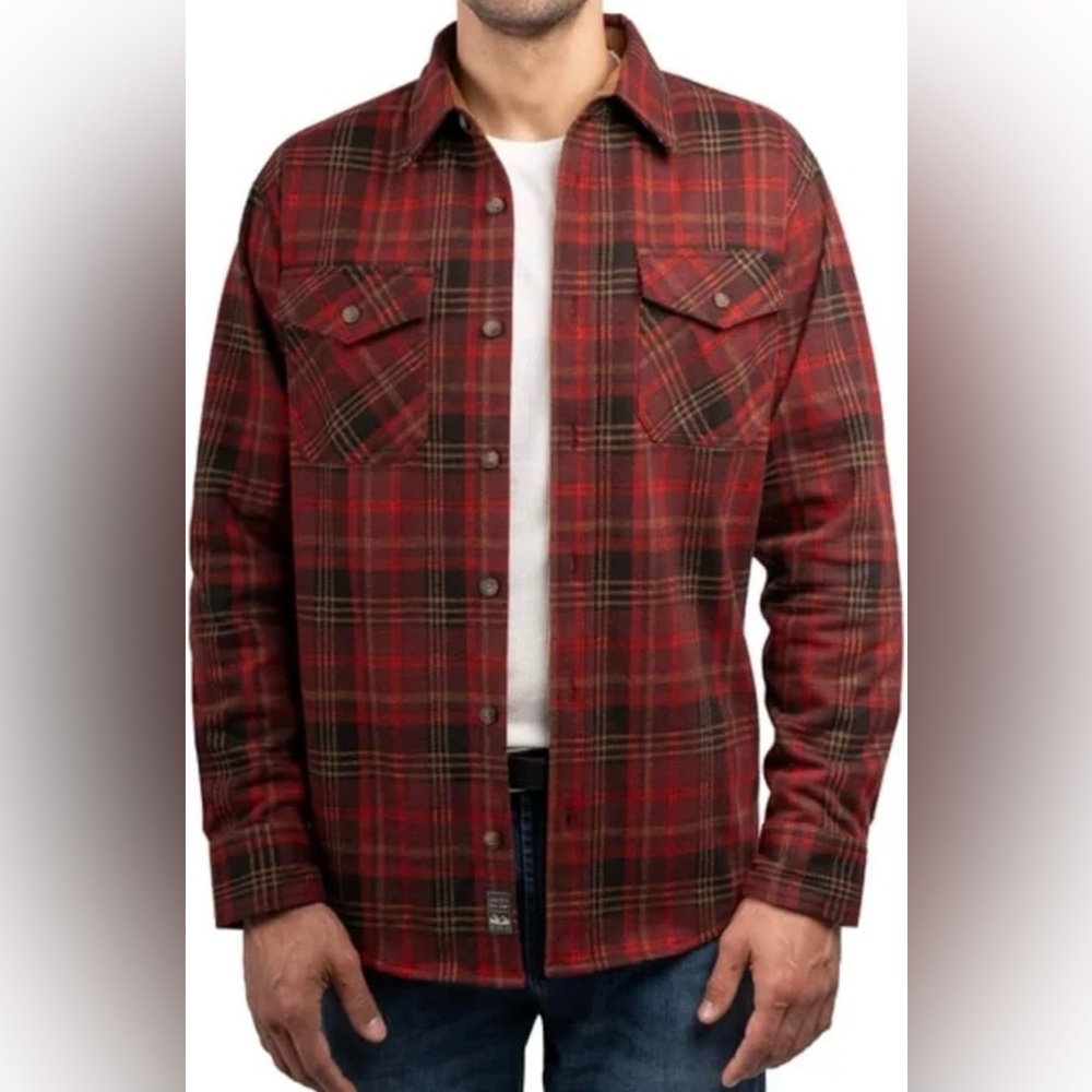 Jachs Men's Flannel Shirt Plaid  Red Size  XL NWT